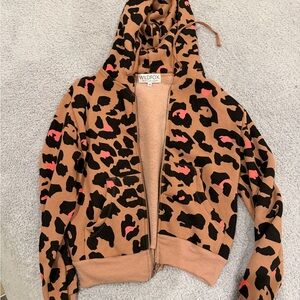Wildfox Kids Brown and Black Leopard Jacket